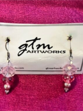 Pink Crystal Drop Earrings